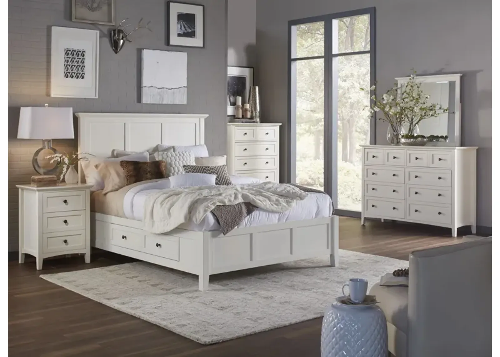 Tompkins 4-pc. Storage Bedroom Set in White by Bellanest