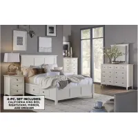 Tompkins 4-pc. Storage Bedroom Set in White by Bellanest
