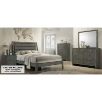 Evan 4-pc. Bedroom Set in Grey by Crown Mark