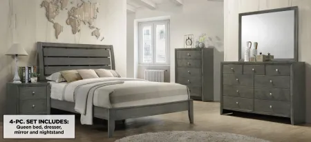 Evan 4-pc. Bedroom Set in Grey by Crown Mark