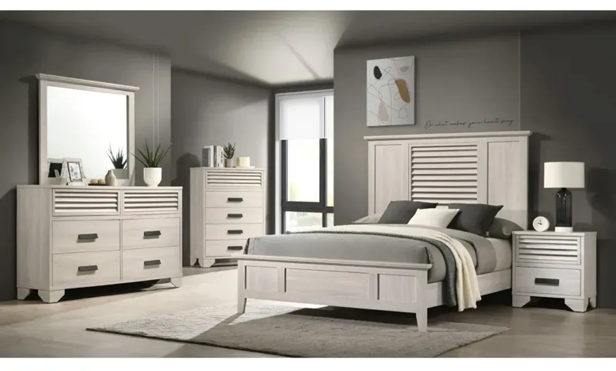 Sarter 5-pc. Bedroom Set in White by Crown Mark