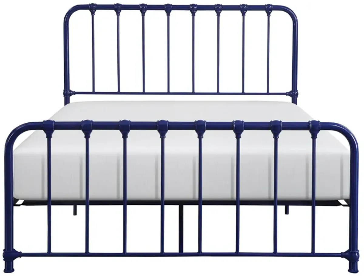 Kimmy Metal Platform Bed in Navy Blue by Homelegance