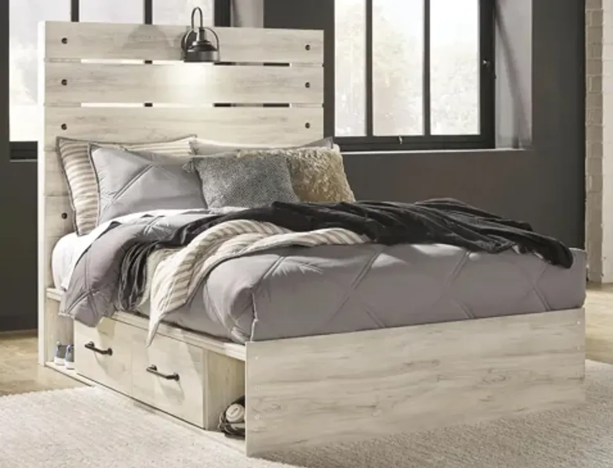 Luna Panel Bed with 4 Side Storage Drawers