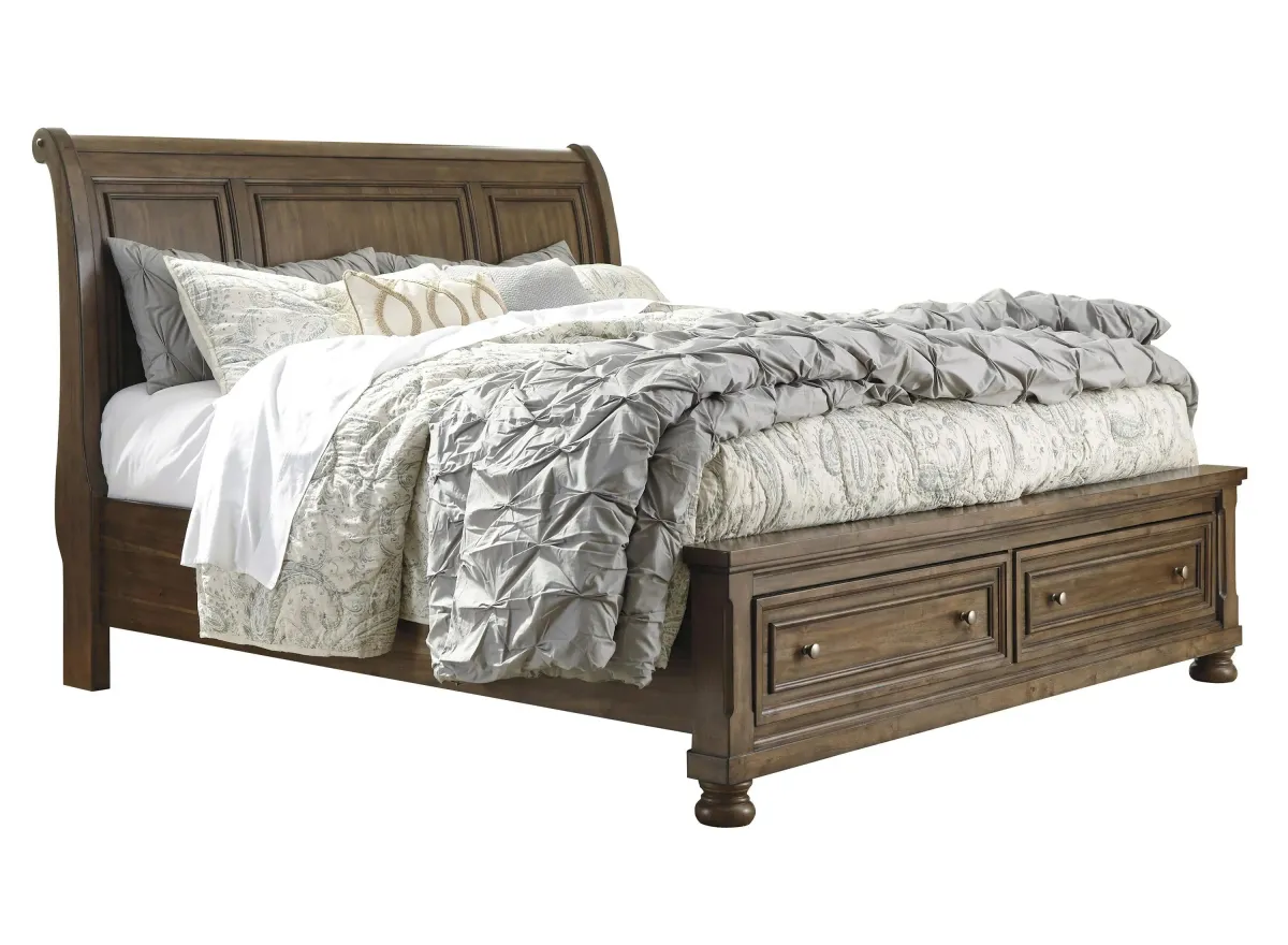 Flynnter Sleigh Storage Bed in Brown by Ashley Furniture