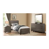 Solace 4-pc. Bedroom Set in Antique gray and dark brown by Homelegance