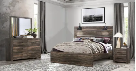 Linwood Bed in Dark Oak by Global Furniture Furniture USA