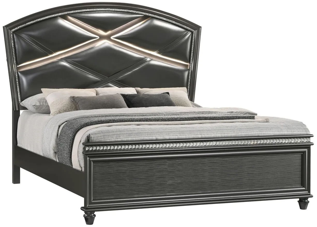 Adira Bed in Metallic Grey by Crown Mark