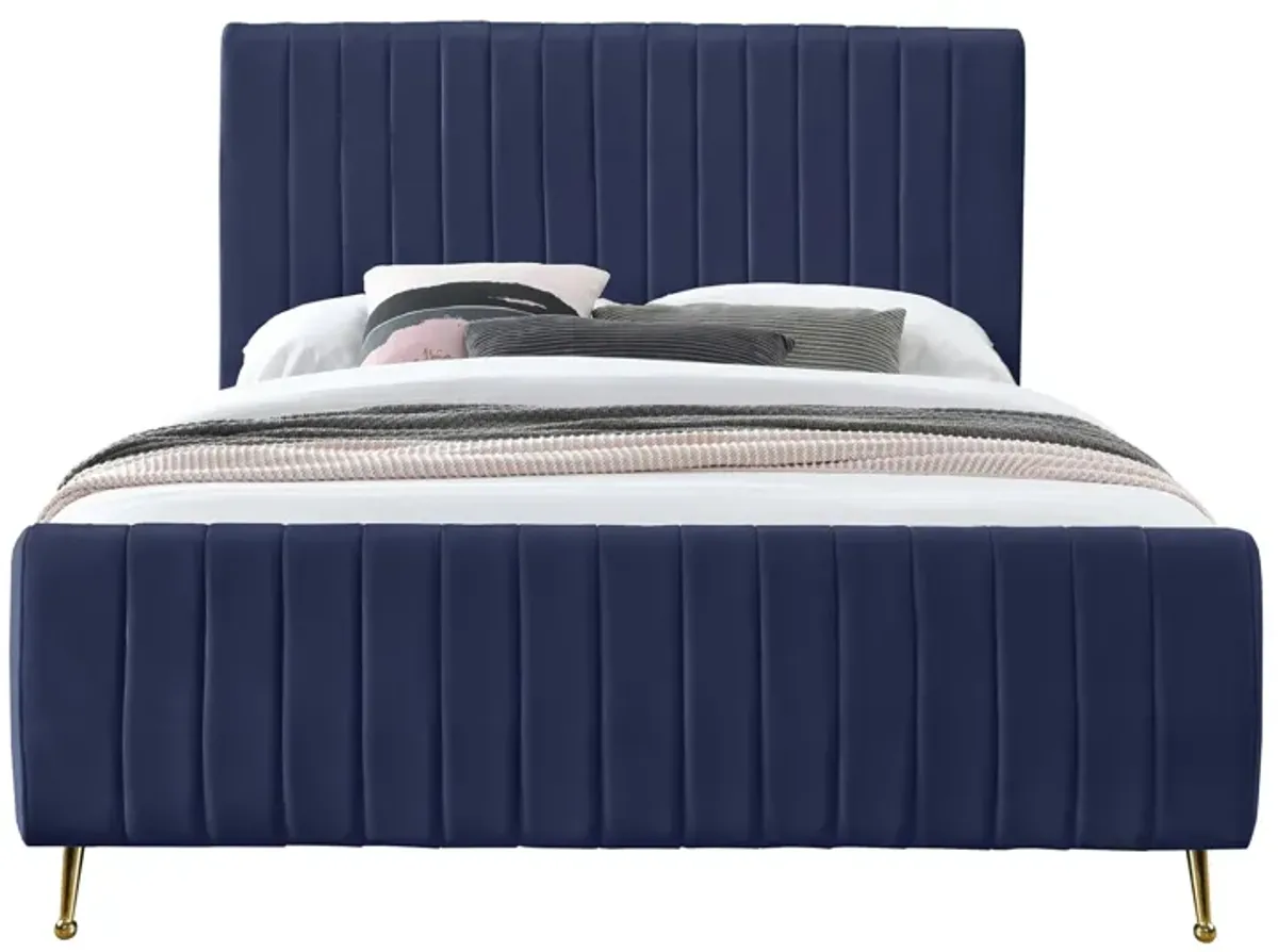 Zara Full Bed in Blue by Meridian Furniture