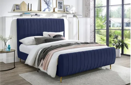 Zara Full Bed in Blue by Meridian Furniture