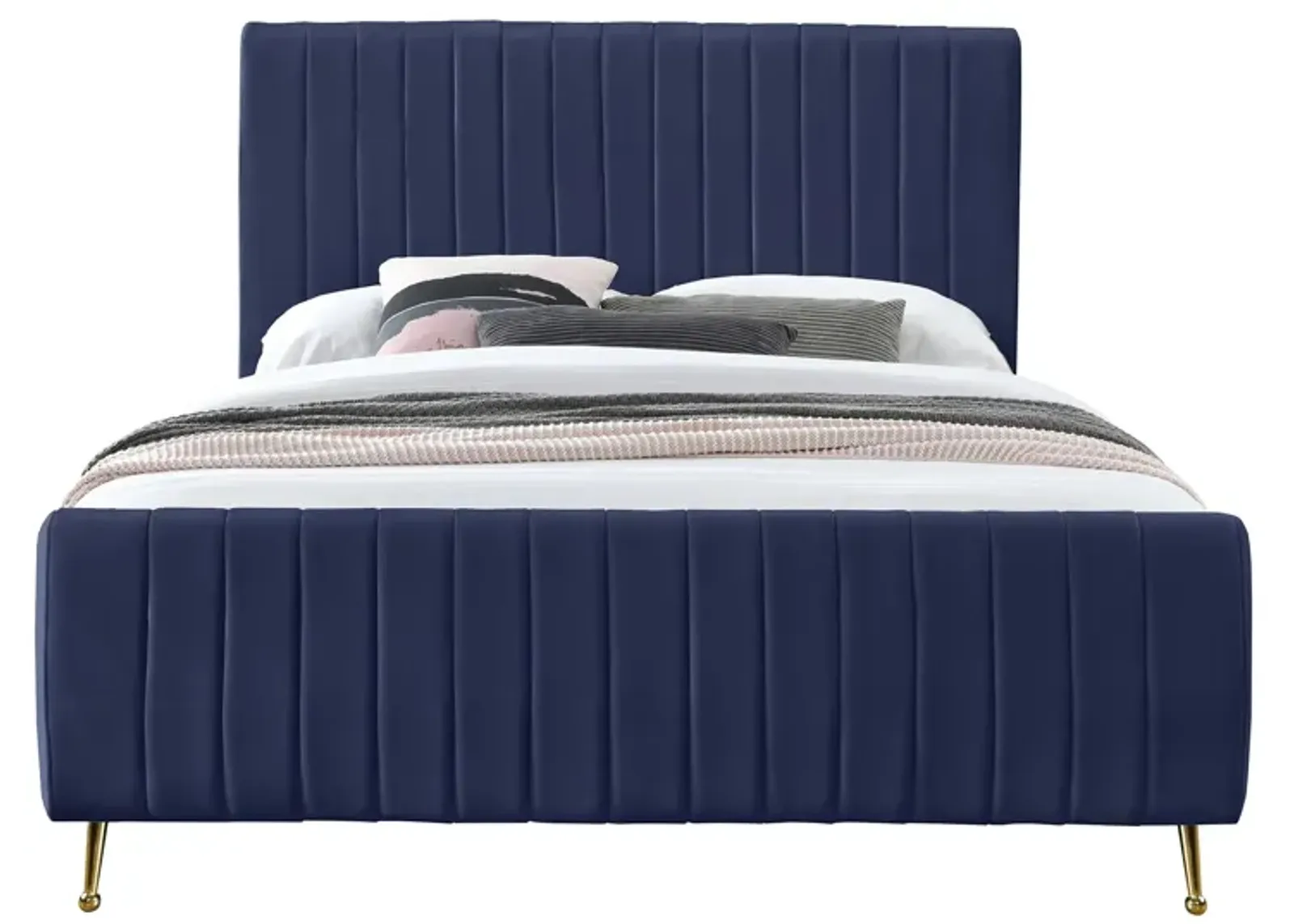 Zara Full Bed in Blue by Meridian Furniture