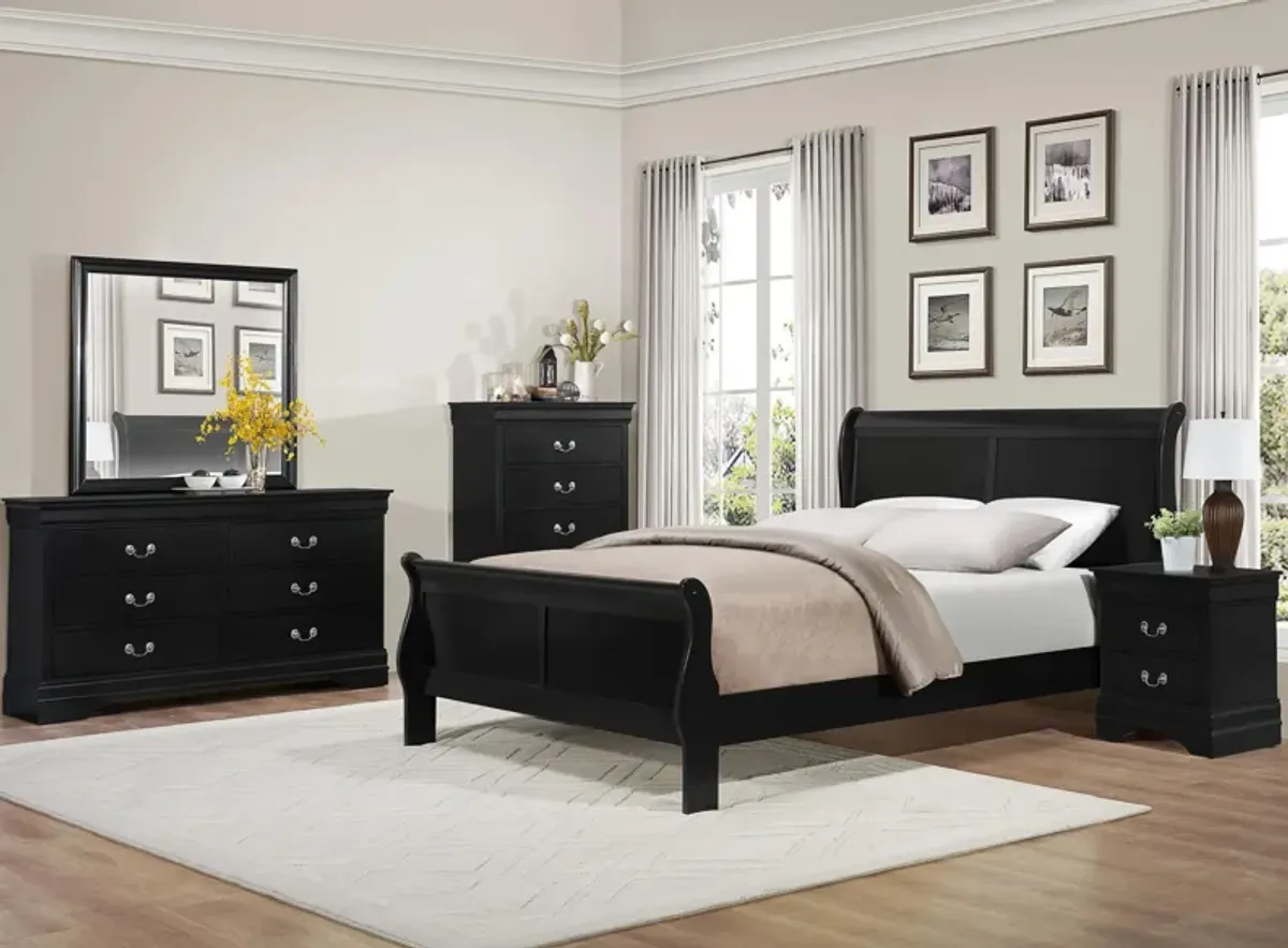 Edina 4-pc. Bedroom Set in Black by Homelegance