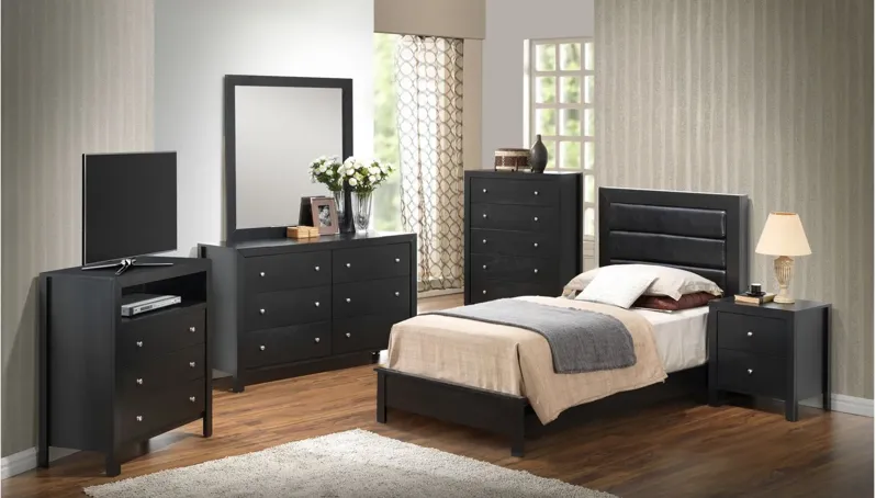 Burlington Upholstered Bed in Black by Glory Furniture