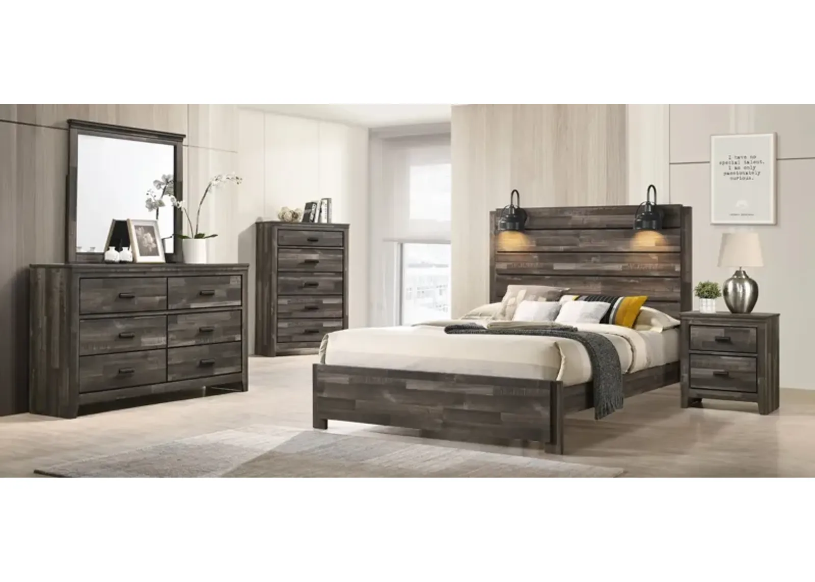 Carter Lane Bedroom Set in AUTUMN LEAVES by Crown Mark