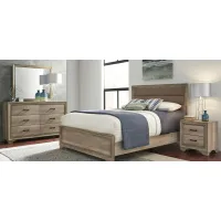 Sun Valley 4-pc. Upholstered Bedroom Set in Light Brown by Liberty Furniture