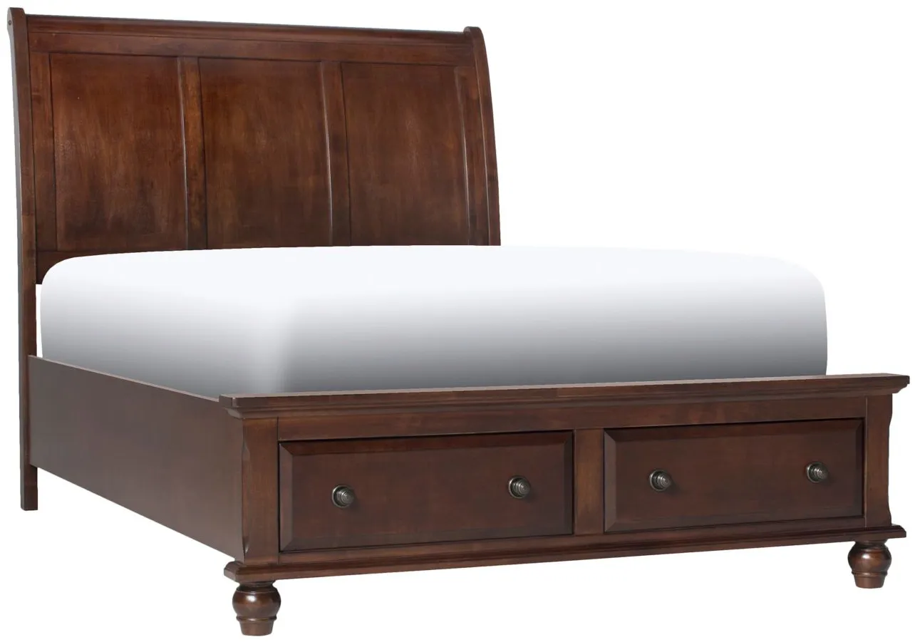 Clarion 4-pc. Platform Bedroom Set w/ Storage Bed in Brown Cherry by Bellanest