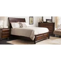 Clarion 4-pc. Platform Bedroom Set w/ Storage Bed in Brown Cherry by Bellanest