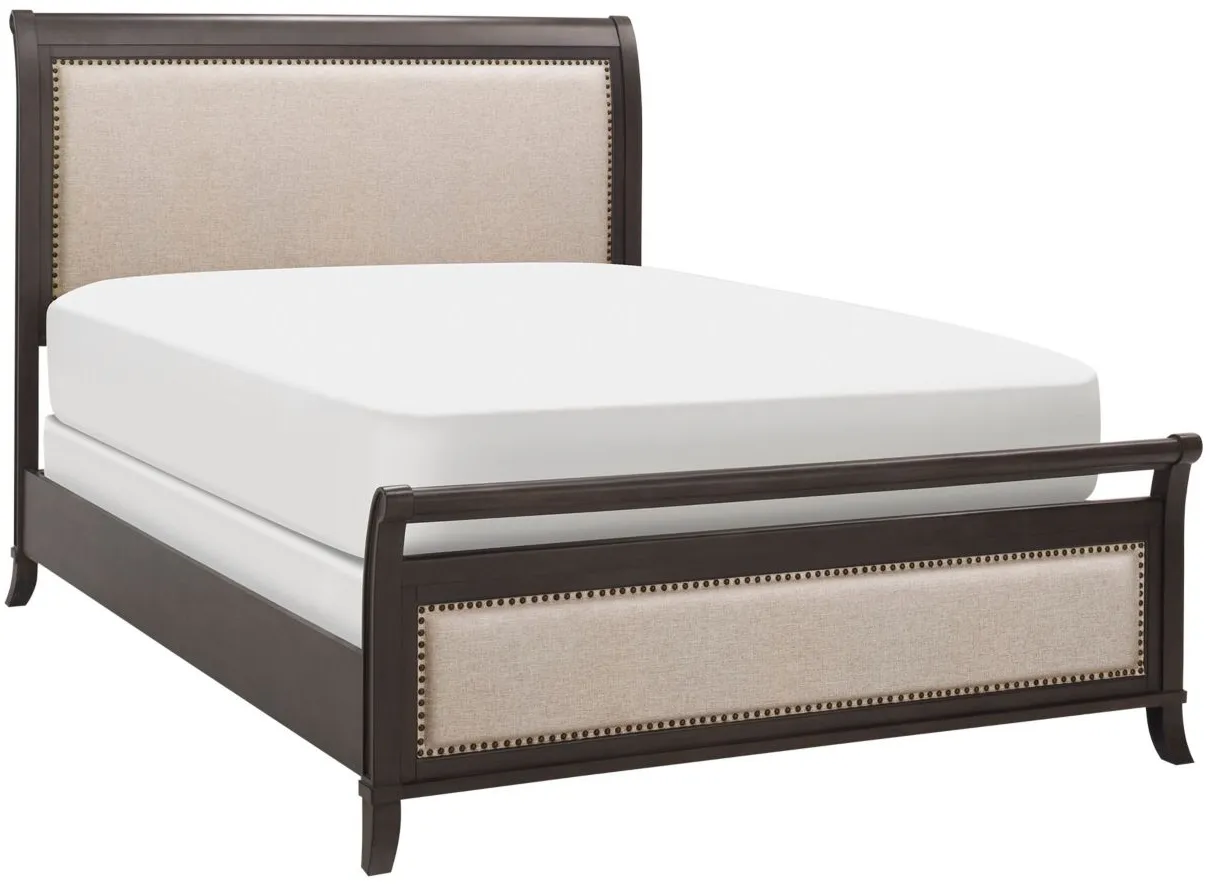 Union City Upholstered Bed in Charcoal / Grey Wash by Bellanest