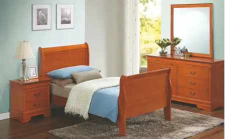 Rossie 4-pc. Bedroom Set in Oak by Glory Furniture