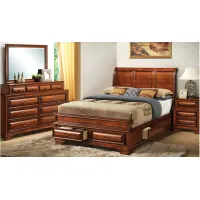 Sarasota 4-pc. Storage Bedroom Set in Brown by Glory Furniture