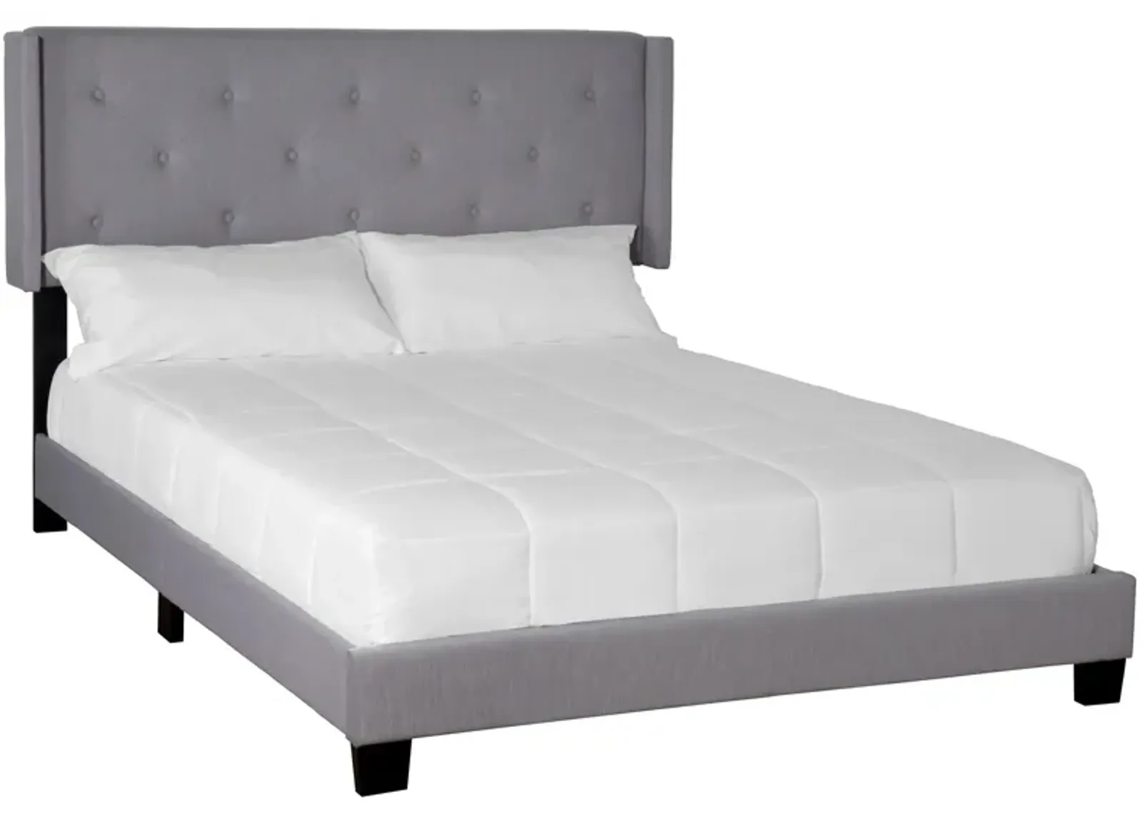 Lyla Upholstered Bed in Light Gray by Bernards Furniture Group