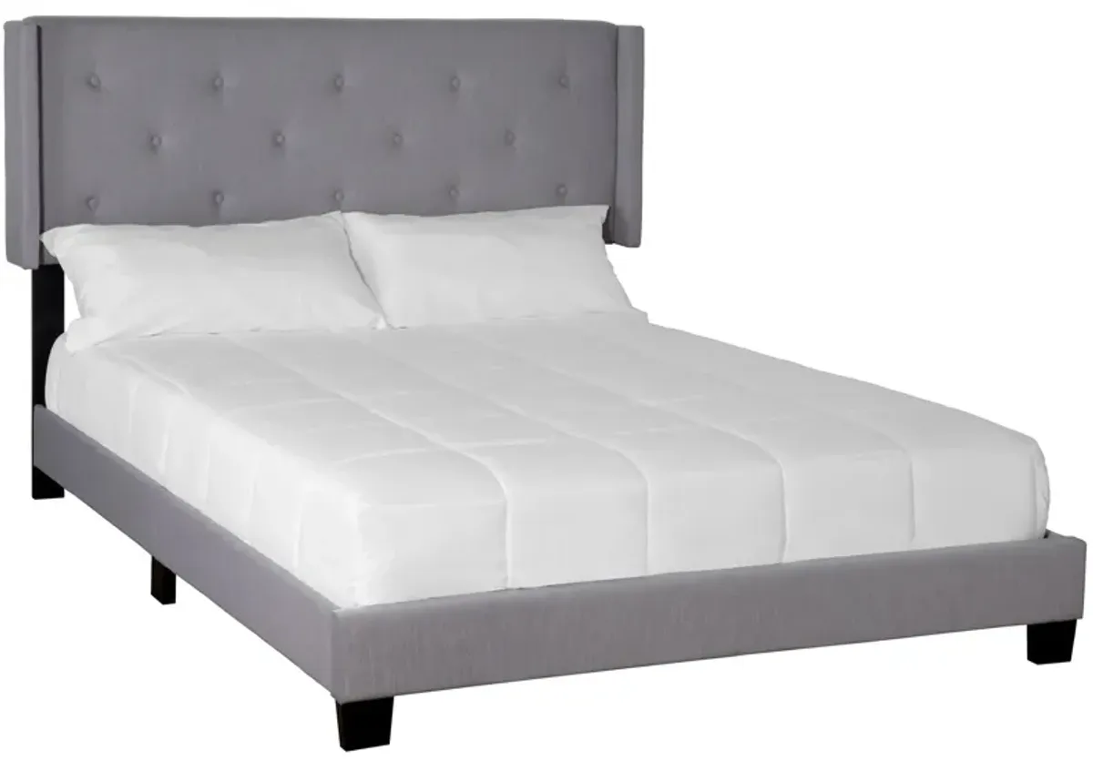 Lyla Upholstered Bed in Light Gray by Bernards Furniture Group