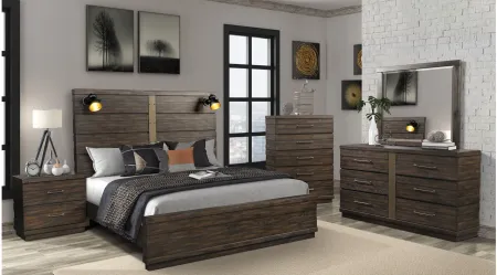 Edison Panel Bed in Brown by Bernards Furniture Group