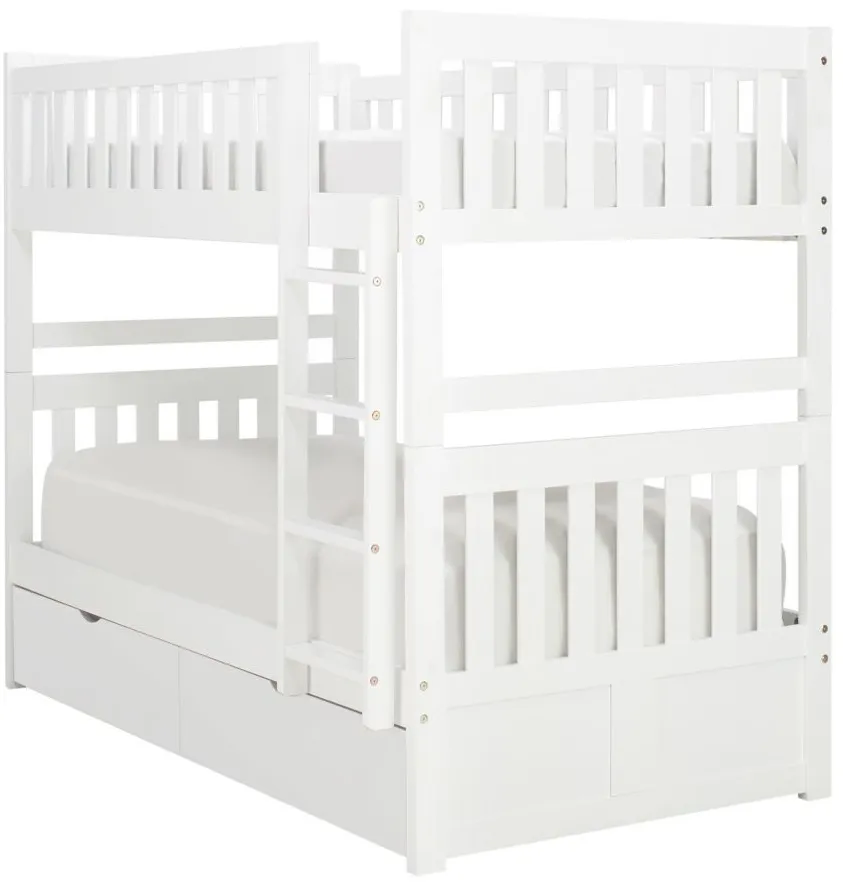 Belisar Twin-Over-Twin Storage Bunk Bed in White by Bellanest