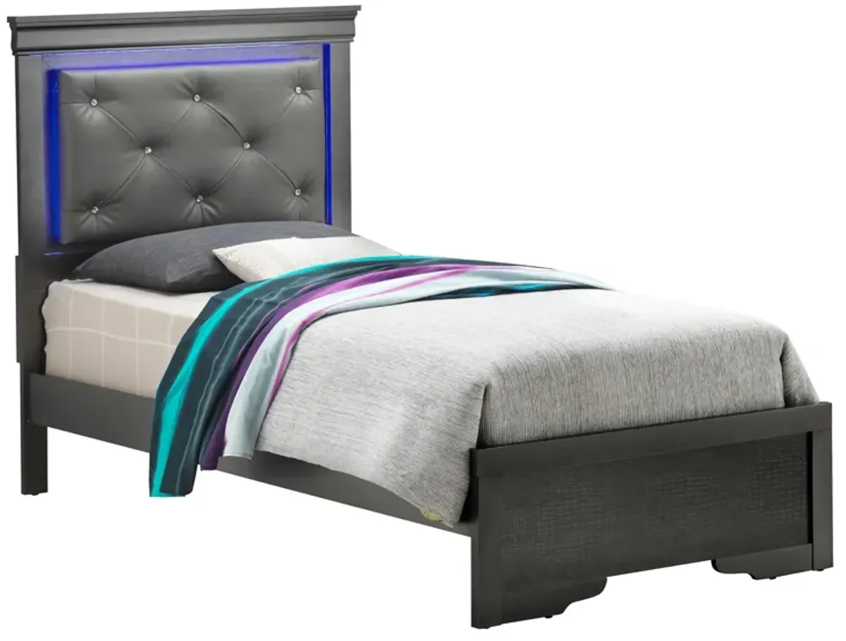 Lorana Twin Bed in Metalic Black by Glory Furniture