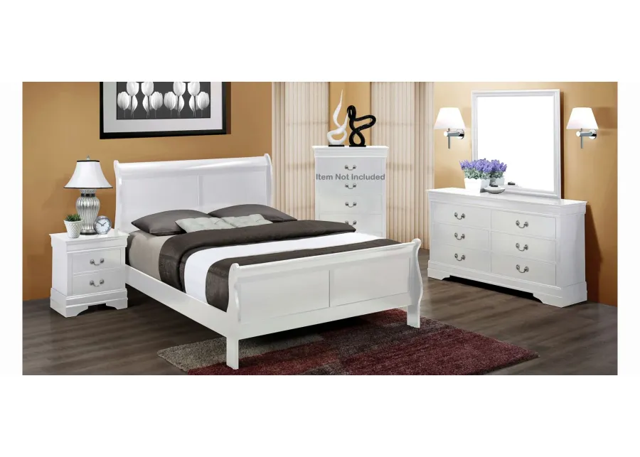 Louis Phillip 4-pc. Bedroom Set in White by Crown Mark