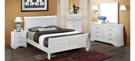 Louis Phillip 4-pc. Bedroom Set in White by Crown Mark