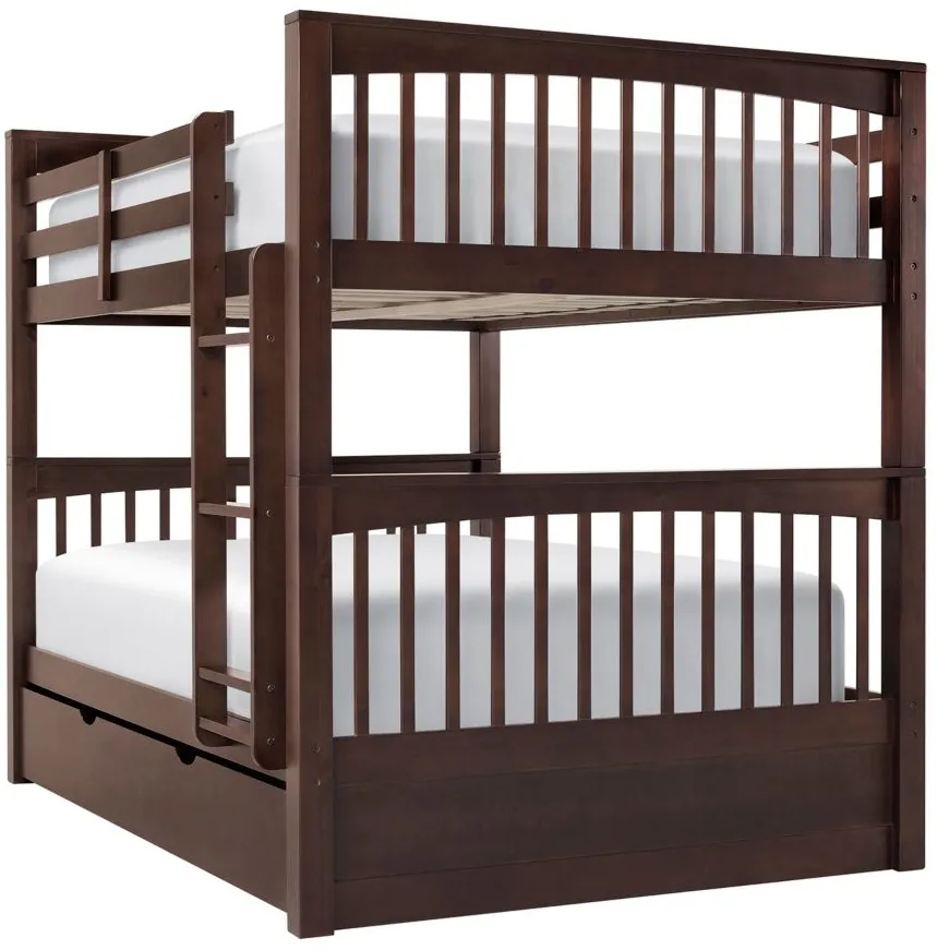 Jordan Full-Over-Full Bunk Bed w/ Trundle in Chocolate by Hillsdale Furniture