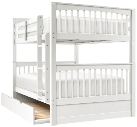 Jordan Full-Over-Full Bunk Bed w/ Trundle in White by Hillsdale Furniture