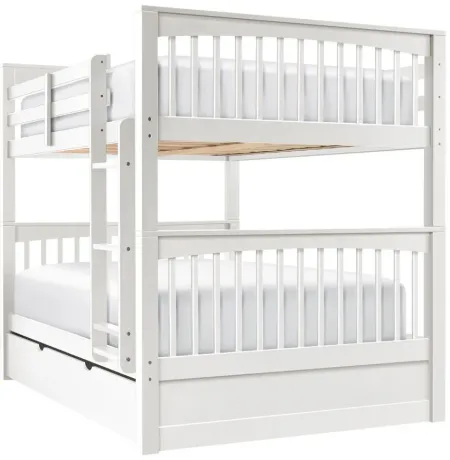 Jordan Full-Over-Full Bunk Bed w/ Trundle in White by Hillsdale Furniture