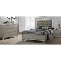 Lyssa 4-pc. Bedroom Set in Champagne Silver by Crown Mark