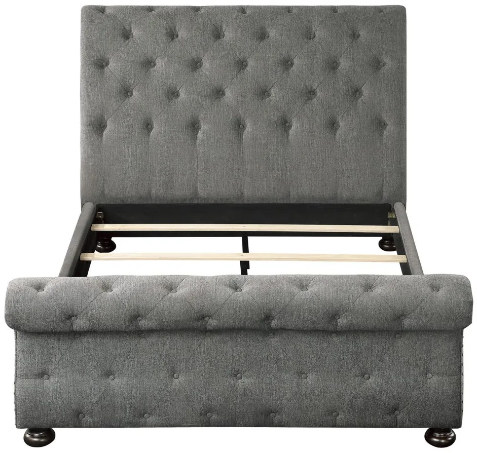 Sanders Upholstered Bed in Dark Gray by Homelegance