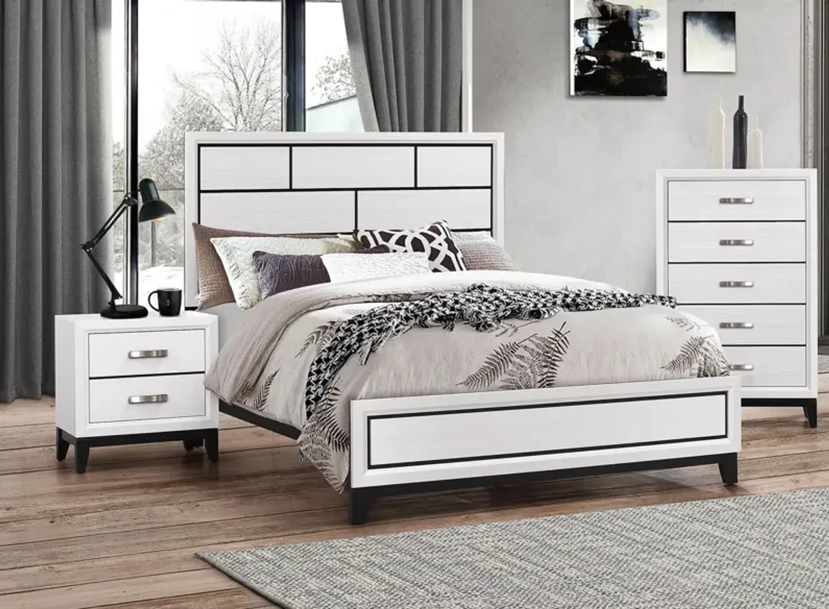 Akerson 3-pc. Bedroom Set in White by Crown Mark