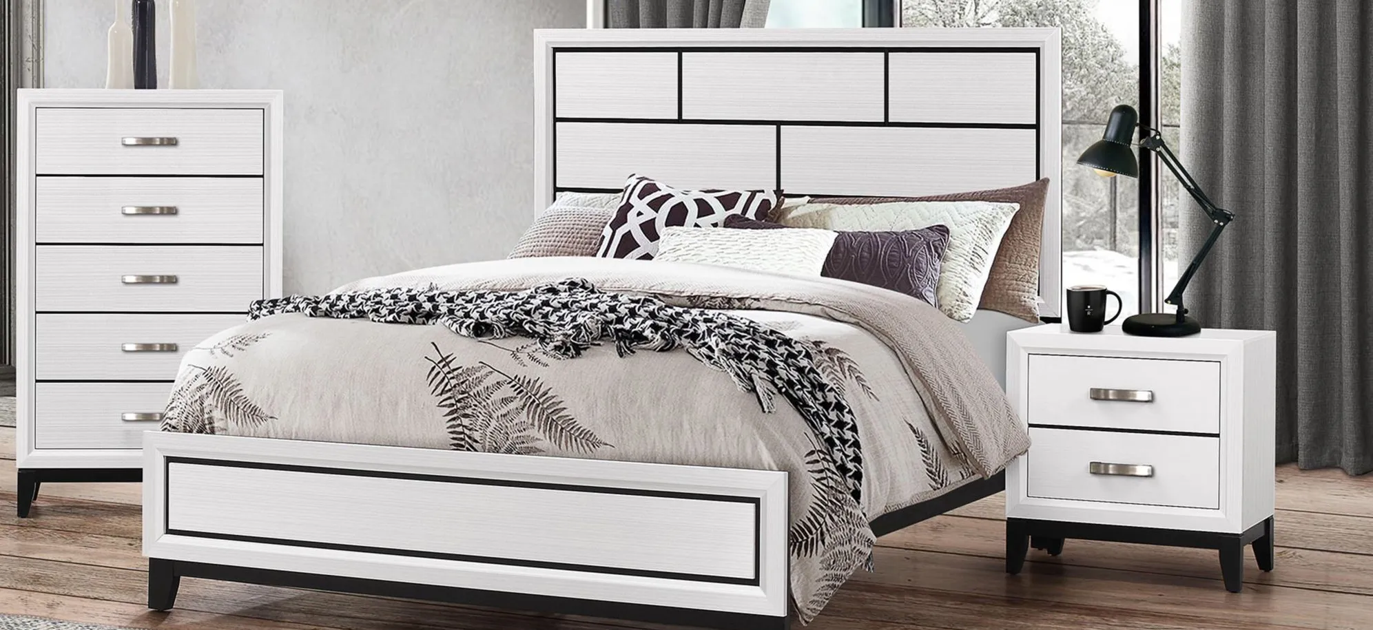 Akerson 3-pc. Bedroom Set in White by Crown Mark