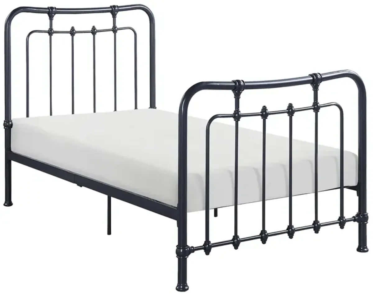 Zephyr Twin Metal Platform Bed in Gunmetal by Homelegance