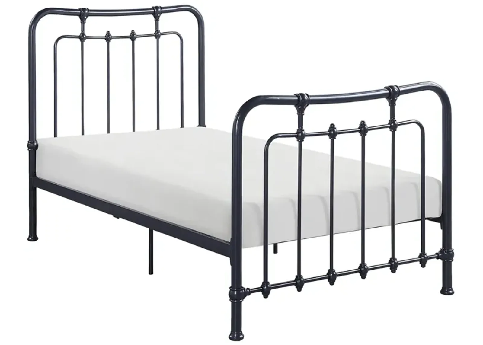 Zephyr Twin Metal Platform Bed in Gunmetal by Homelegance