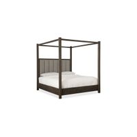 Miramar Poster Bed w/ Tall Posts & Canopy in 6202-DKW Rustic oak with a smoky Arabica finish by Hooker Furniture