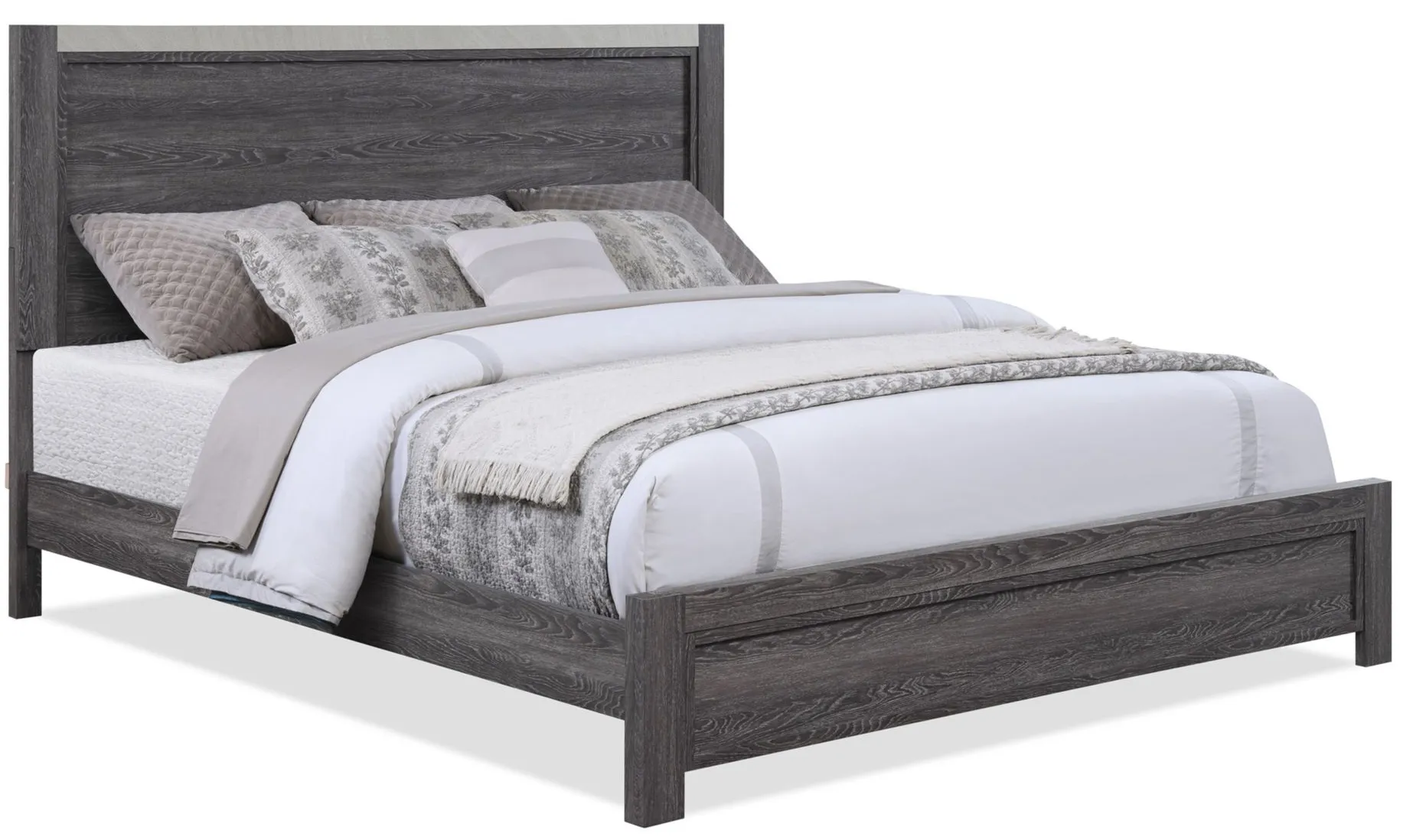 Madsen 5-pc. Bedroom in Dark Gray / MILKY color by Crown Mark