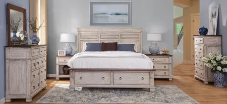 Belmont 4-pc. Storage Bedroom Set in Timbered Brown Farmhouse & Antique Linen by Napa Furniture Design