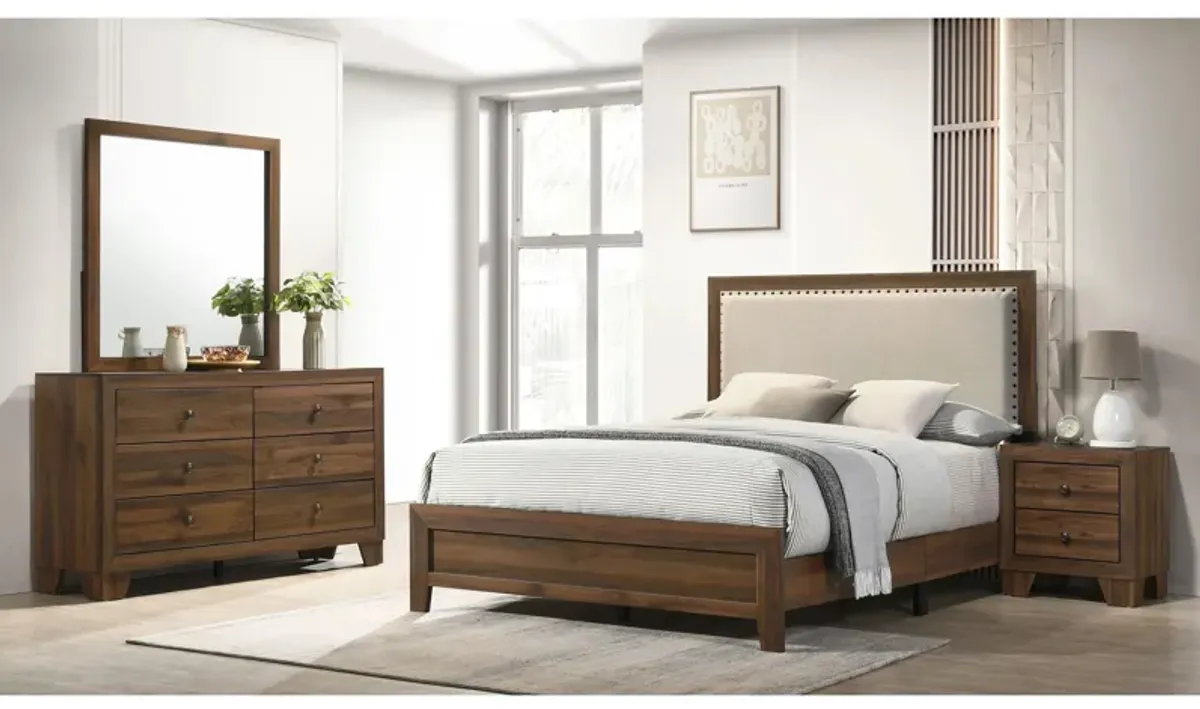 Millie 4-pc. Bedroom Set in Brown Cherry by Crown Mark