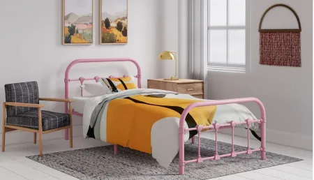 Melissa Metal Twin Bed in Pink by BK Furniture