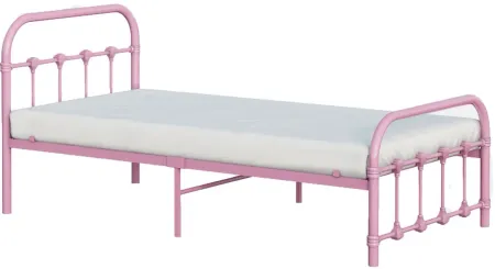 Melissa Metal Twin Bed in Pink by BK Furniture