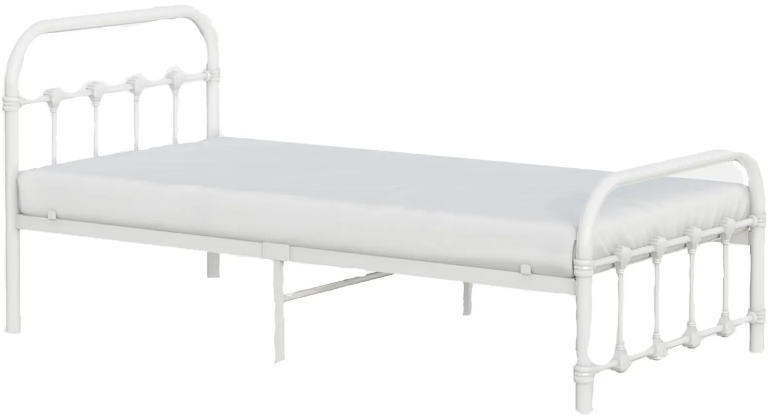 Melissa Metal Twin Bed in White by BK Furniture