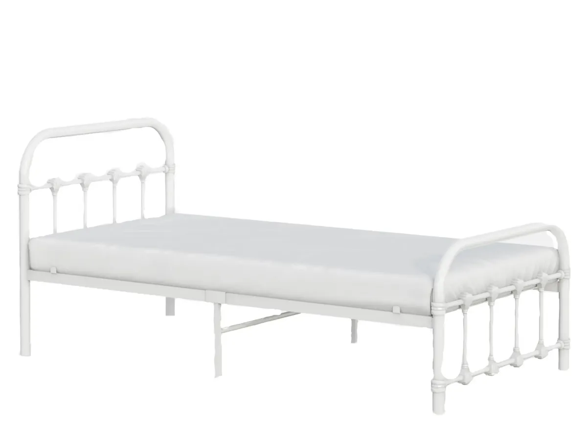 Melissa Metal Twin Bed in White by BK Furniture