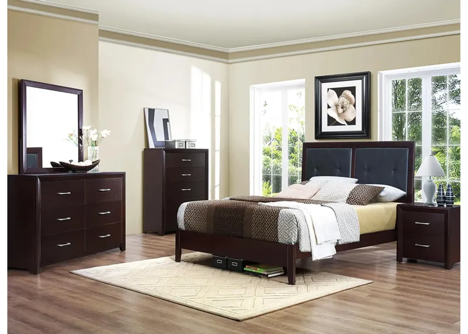 Pell 4-pc Bedroom Set in Cherry by Homelegance