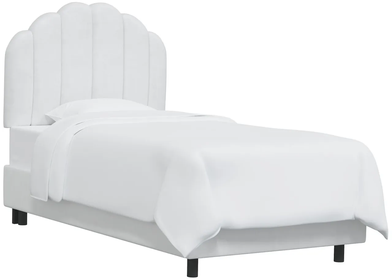 WIlber Bed in Velvet White by Skyline