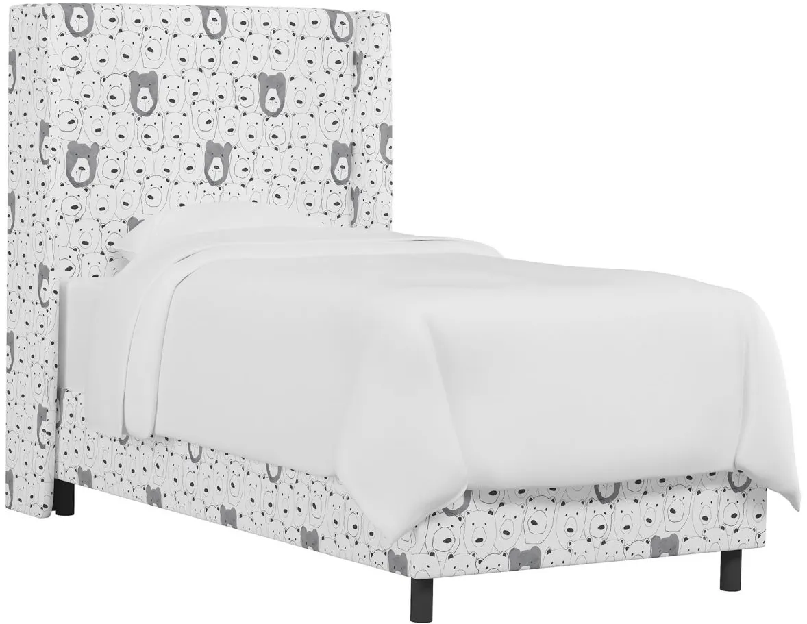 Whallen Bed in Bears Sketch White by Skyline